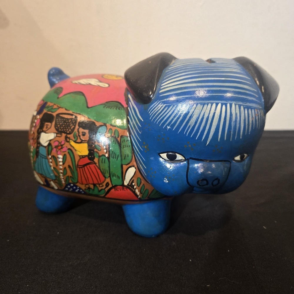 Vintage Talavera Terracotta Piggy Smash Bank